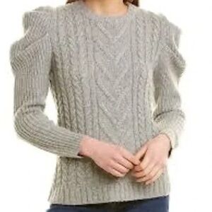 Madeleine Thompson WENGEN WOOL & CASHMERE-BLEND SWEATER IN GREY size M